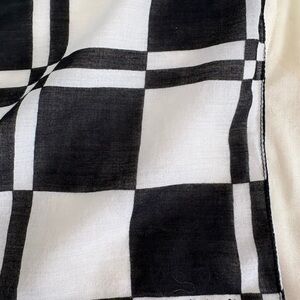 Madewell Black and White Checkered Scarf Cotton 20” square